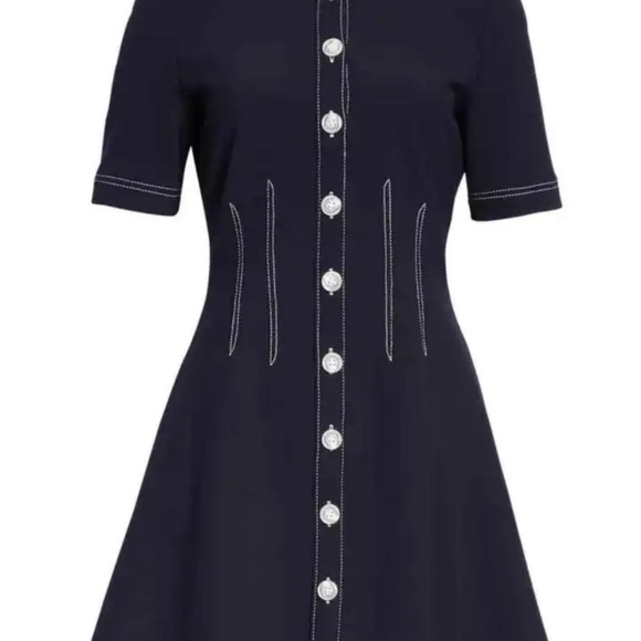 Veronica Beard Mikel Contrast Stitch Mini Dress Women's Sz 8 - Picture 11 of 16